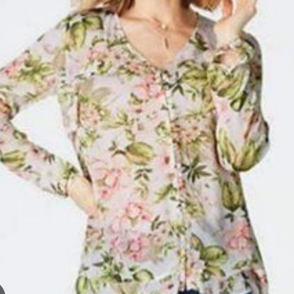 J. Jill Floral Button-Up Blouse - Picture 6 of 7